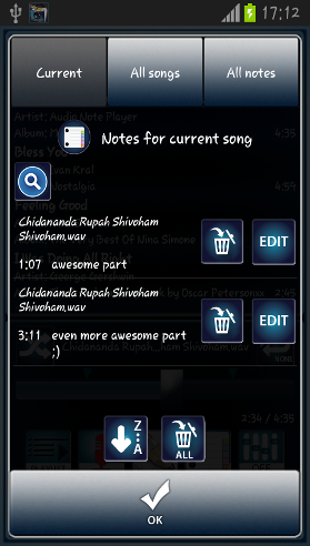 Slideshow notesmanager screen